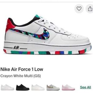 Nike Air Force 1 White with Blue and Green Accents